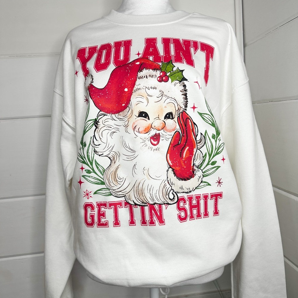 White Christmas Sweatshirt Santa Shirt